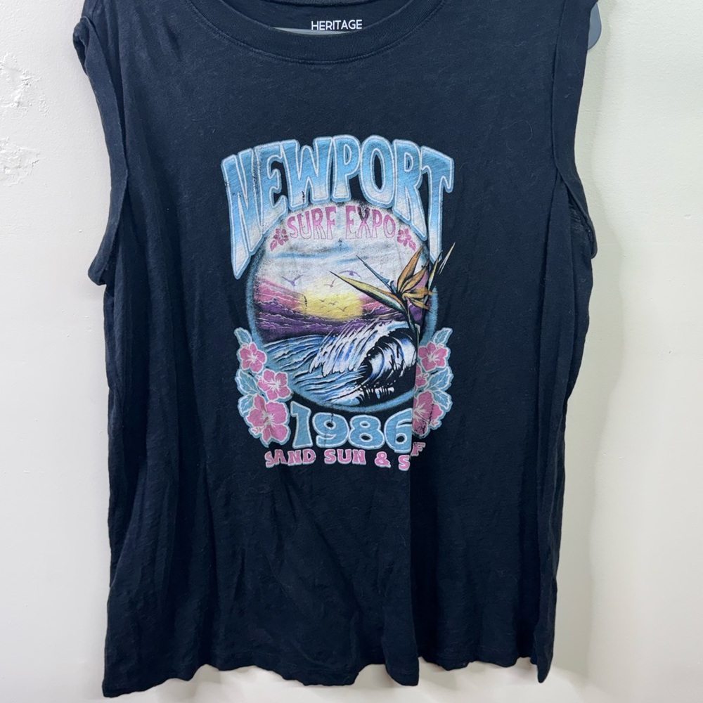 torrid Black Sleeveless Tank with Rolled Shoulders